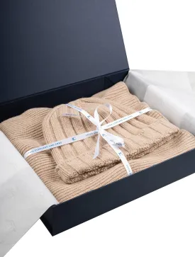 Luxury Hat & Scarf Gift Set Beige