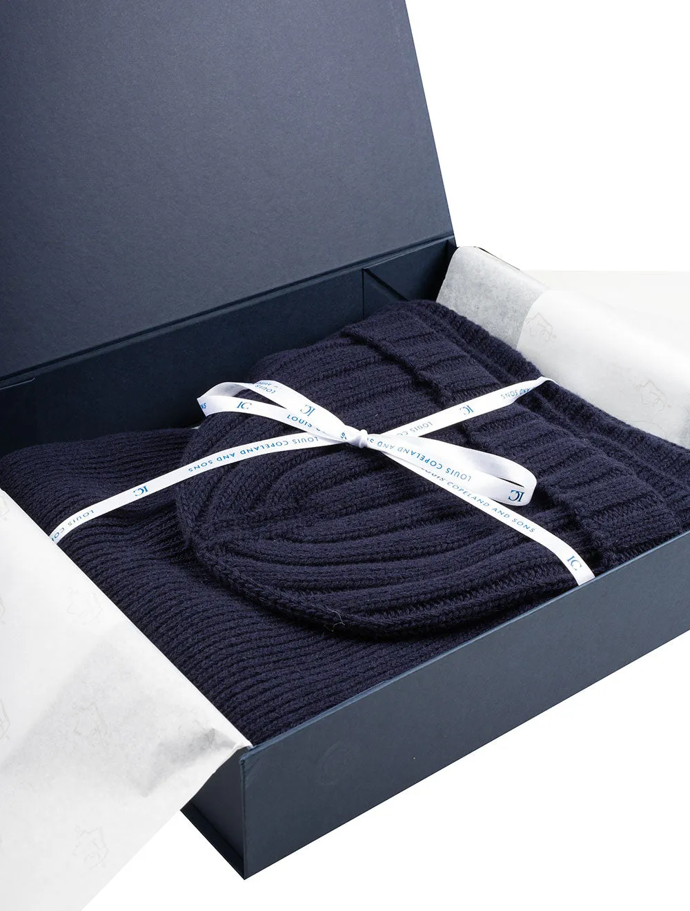 Luxury Hat & Scarf Gift Set Navy