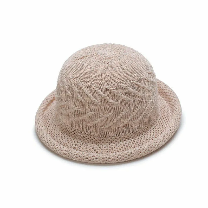 Magik Roll-up Summer Breathable Sun Braided Trim Straw Bowler Cap Cloche Hat