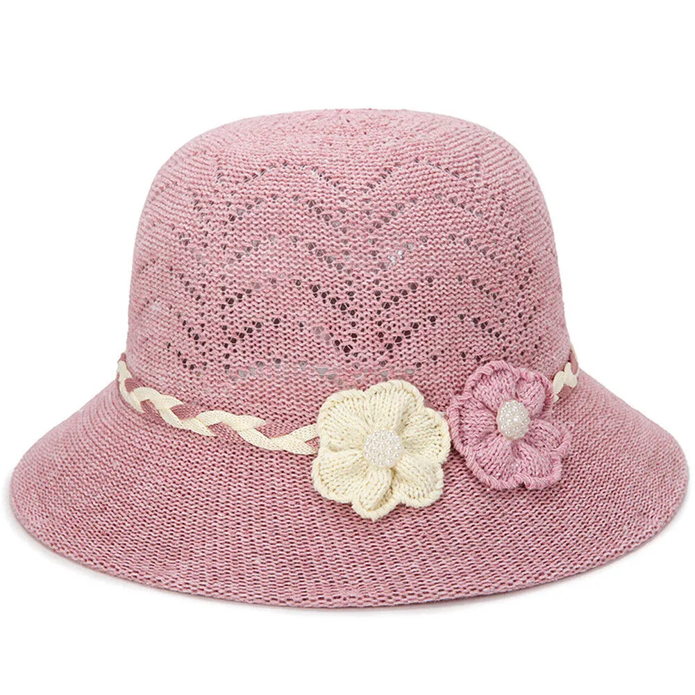 Magik Women Lady Summer Breathable Sun Braided Trim Straw Bowler Cap Cloche Hat