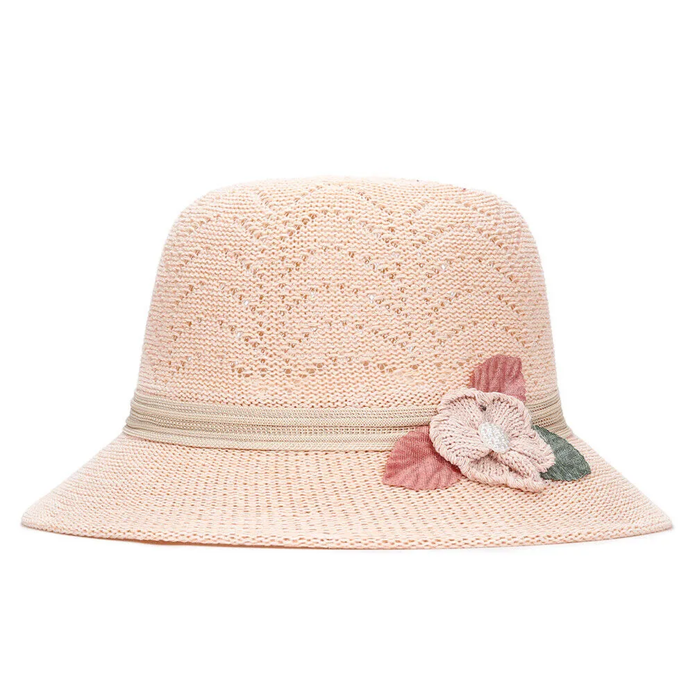 Magik Women Lady Summer Breathable Sun Braided Trim Straw Bowler Cap Cloche Hat