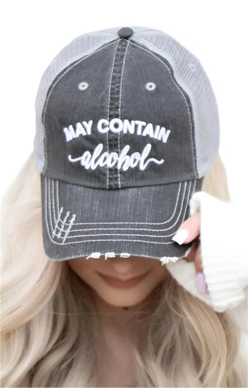 May Contain Alcohol Embroidered Trucker Hat