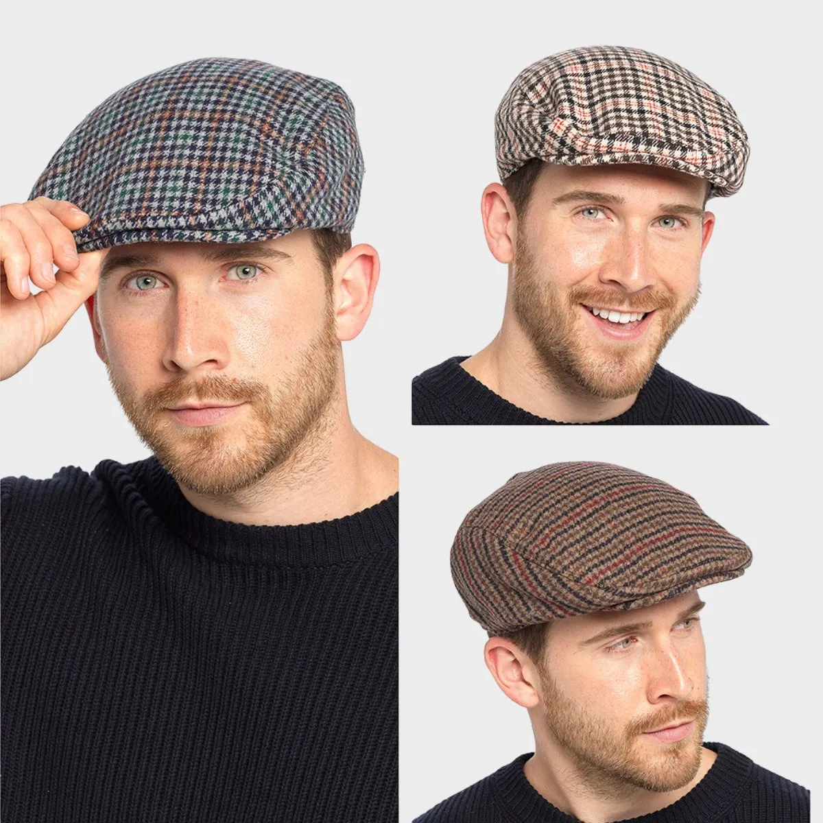 Mens Checked Flat Cap