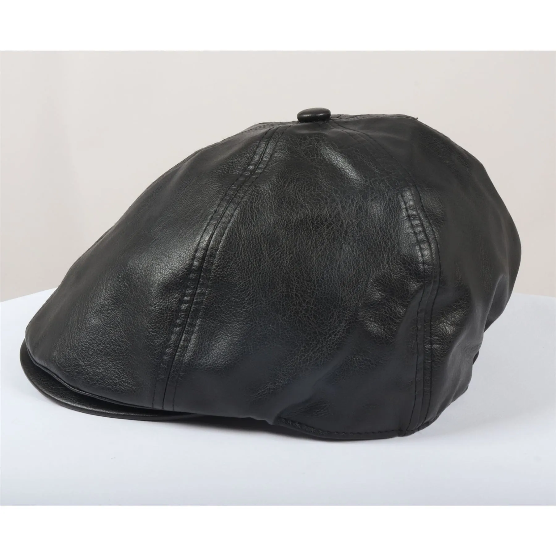 Men's Flat Cap PU Leather Blinders Newsboy Gatsby Duckbill Hat