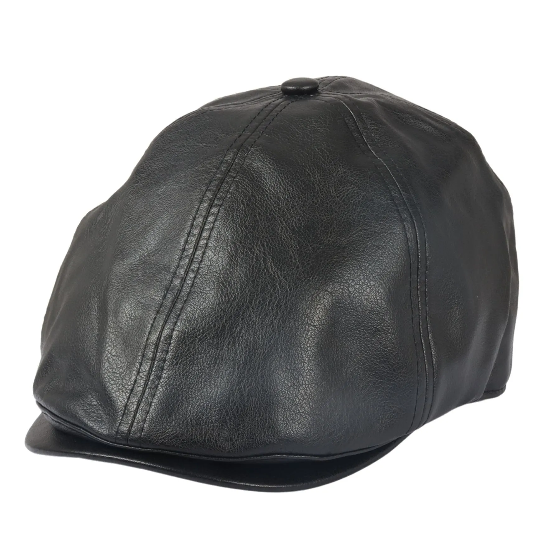 Men's Flat Cap PU Leather Blinders Newsboy Gatsby Duckbill Hat