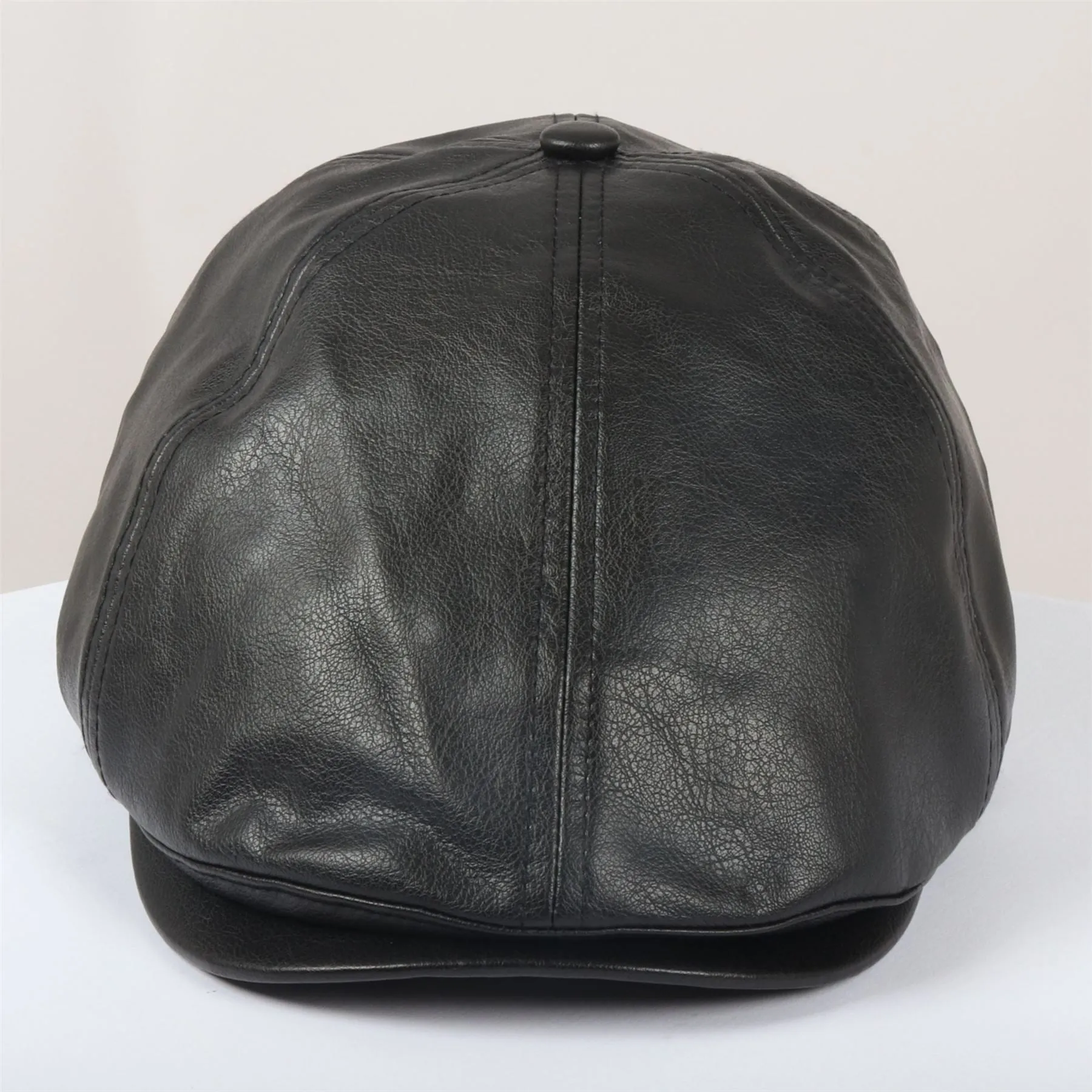 Men's Flat Cap PU Leather Blinders Newsboy Gatsby Duckbill Hat