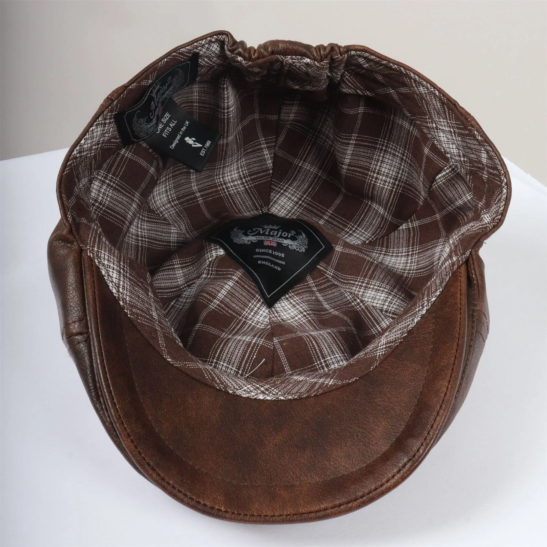 Men's Flat Cap PU Leather Blinders Newsboy Gatsby Duckbill Hat