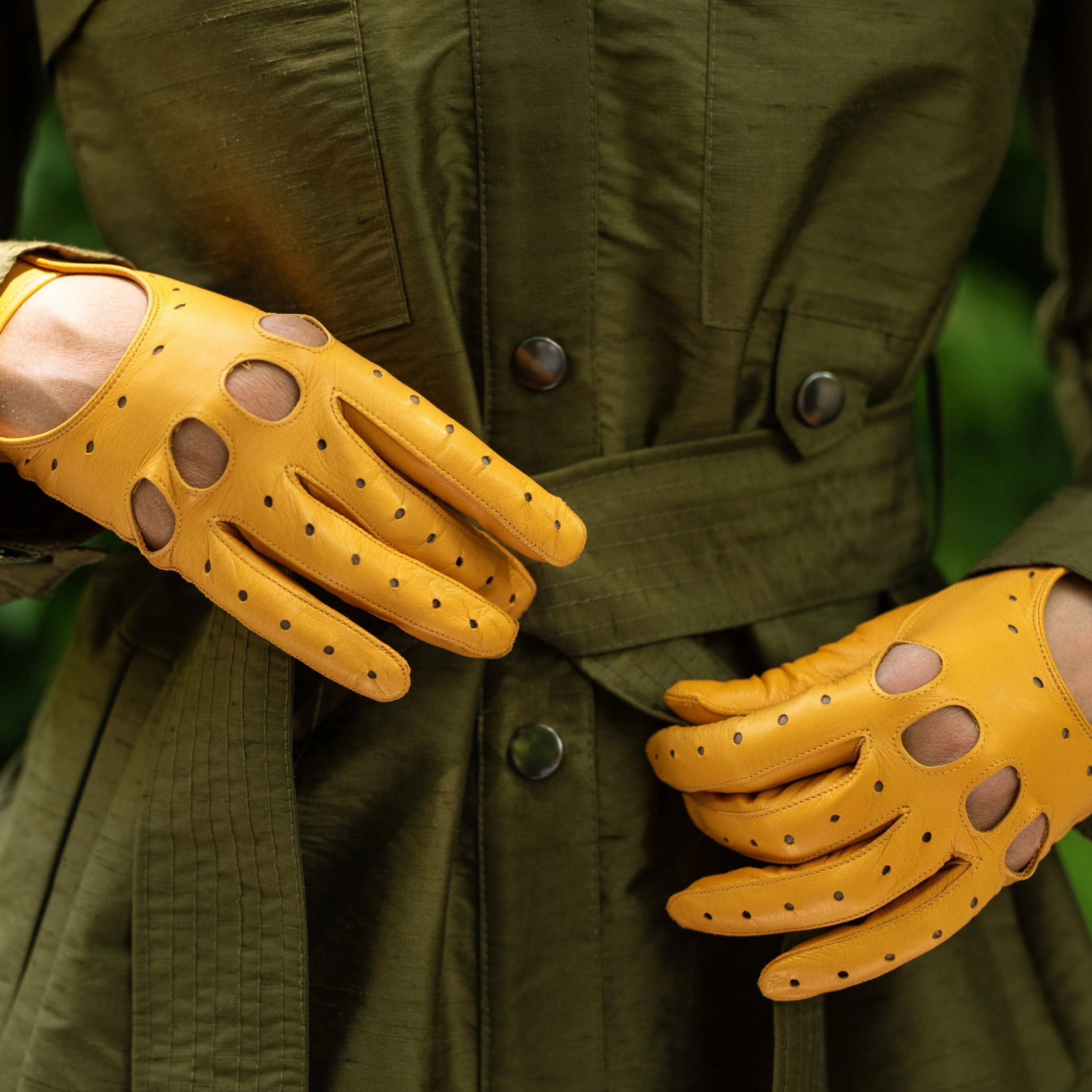 Messina Yellow Leather Gloves