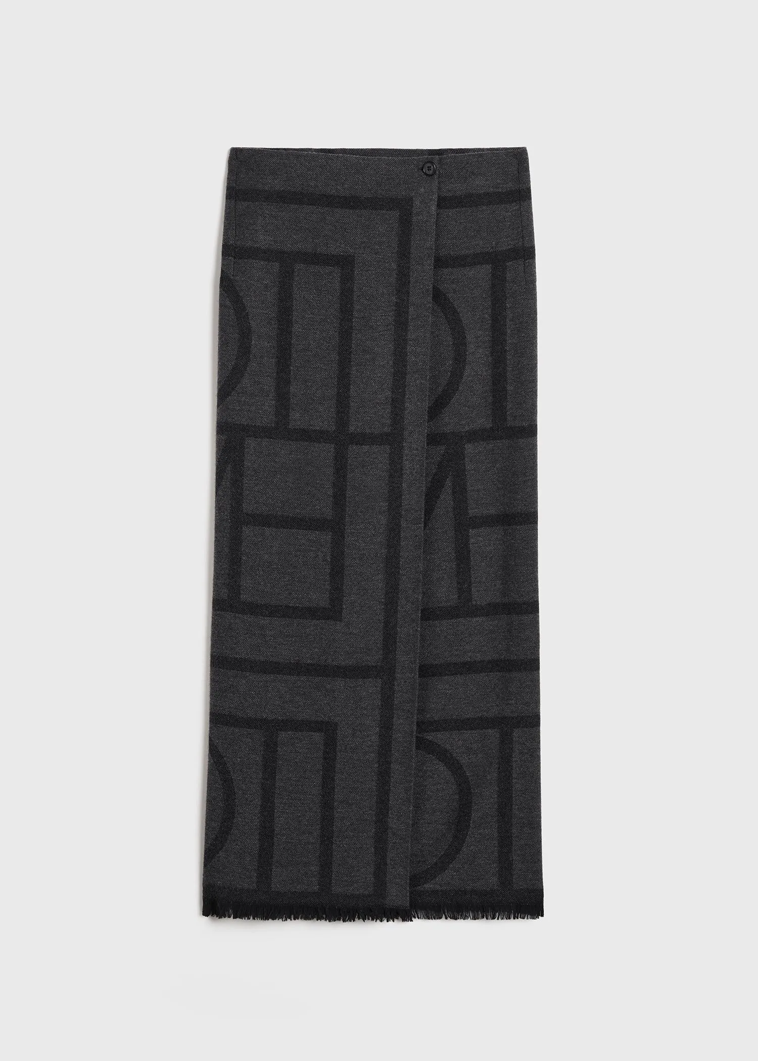 Monogram winter sarong dark grey melange