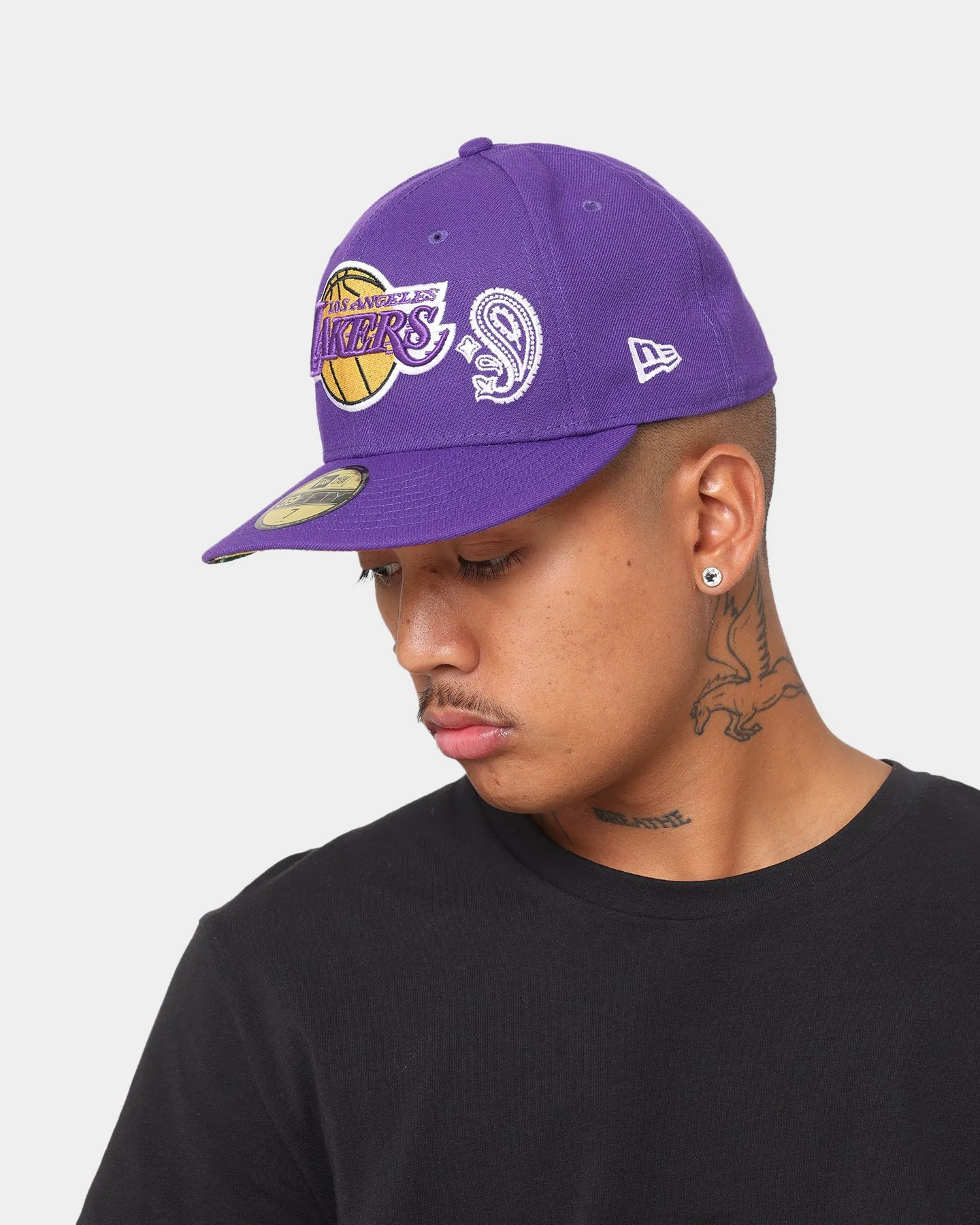 New Era Los Angeles Lakers 'Patchwork Paisley Undervisor' 59FIFTY Fitted Purple