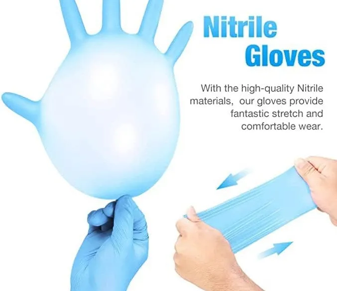 Nitrile Gloves 1000 M/L/XL Disposable Gloves Latex Free Powder Free Medical Exam Glove,Grade 4 Mil,Blue,Bulk(Case of 1000)