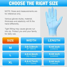 Nitrile Gloves 1000 M/L/XL Disposable Gloves Latex Free Powder Free Medical Exam Glove,Grade 4 Mil,Blue,Bulk(Case of 1000)