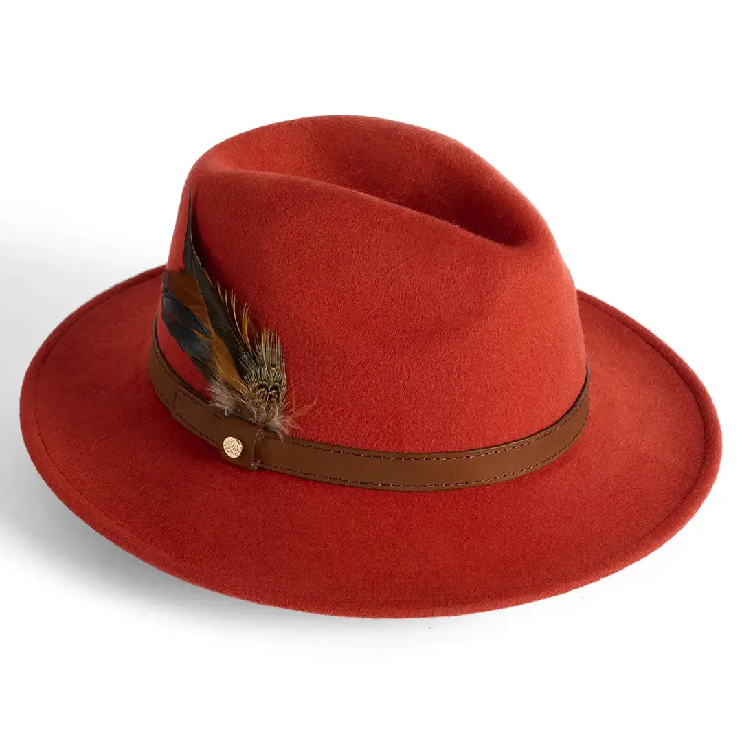 Northumberland Brushed Wool Felt Ladies Fedora - Ginger by Failsworth