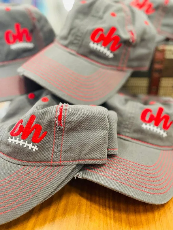 Ohio Stitch Grey / Red Trucker Hat