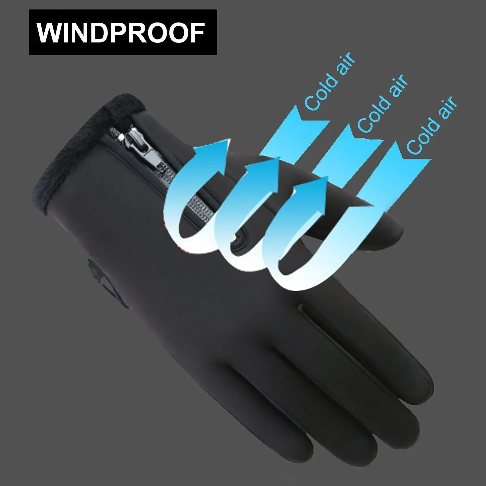 Outdoor Winter Warm Gloves Touch Screen Anti-Slip Windproof Waterproof Gloves