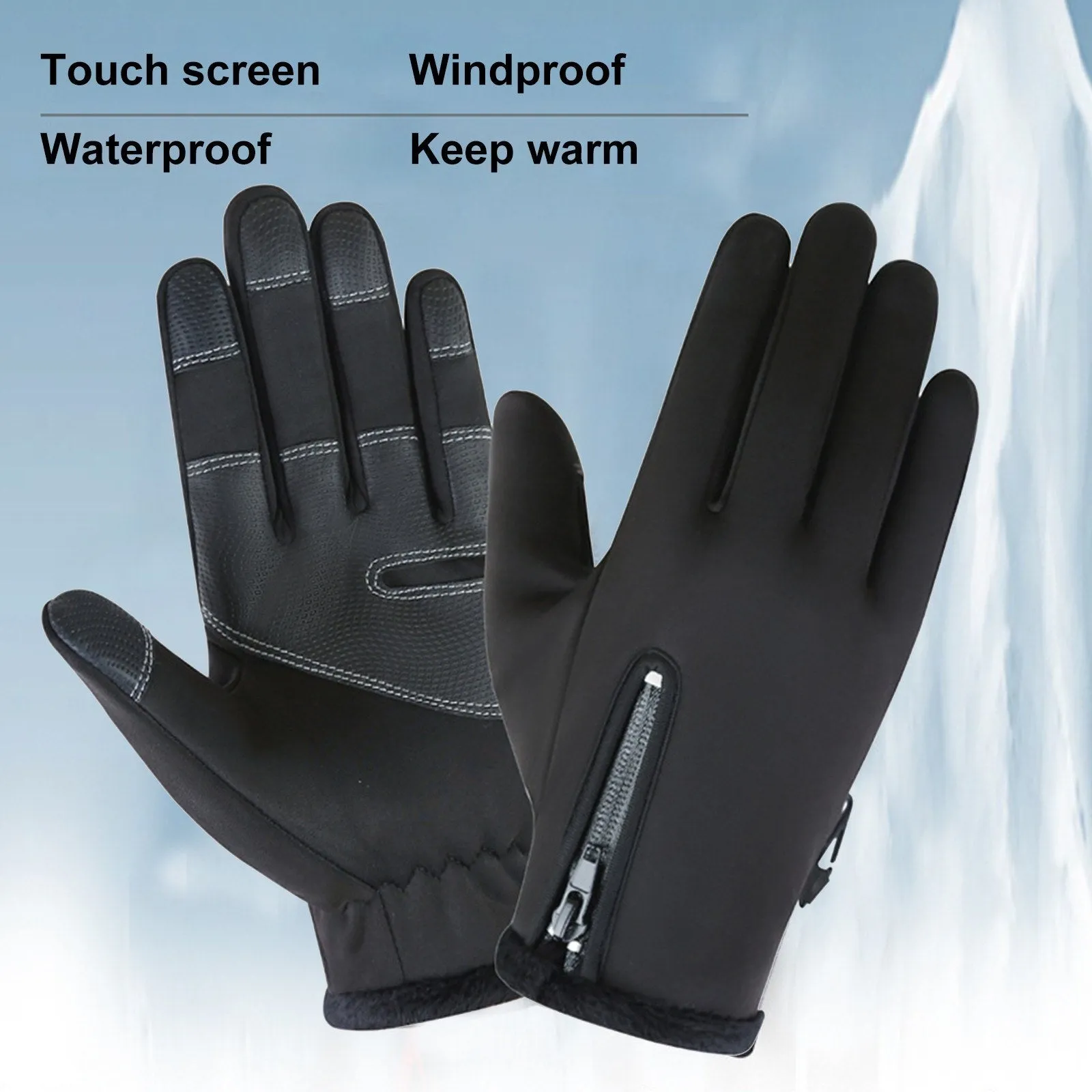 Outdoor Winter Warm Gloves Touch Screen Anti-Slip Windproof Waterproof Gloves