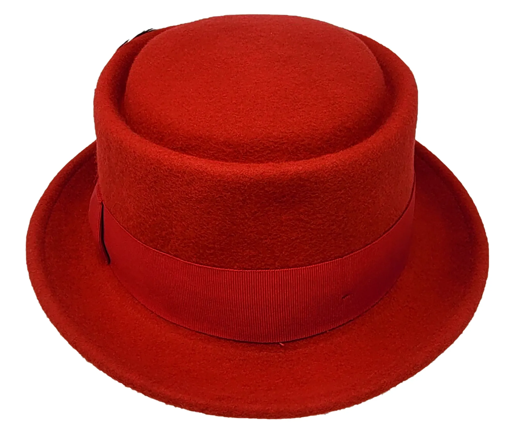 Pork Pie Fedora Hat with Feather | 100% Crushable Wool