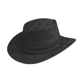 Premium Black Leather Cowboy Hat