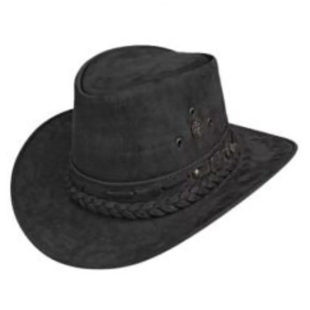 Premium Black Leather Cowboy Hat