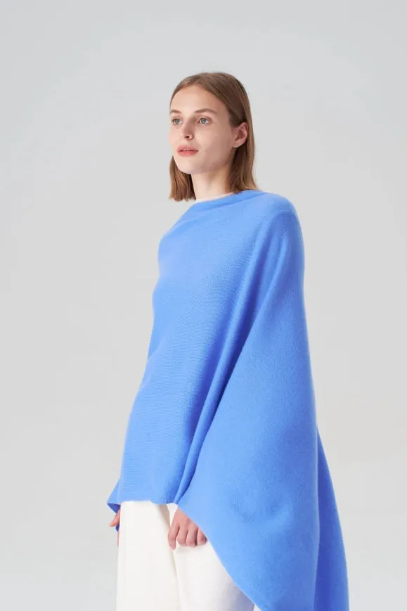 Pure Cashmere Travel Wrap - Azure Blue