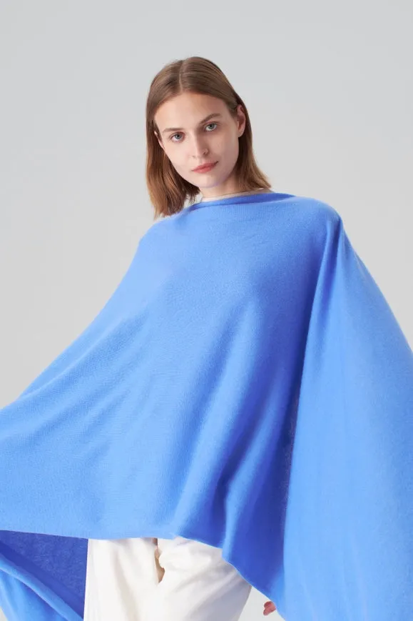 Pure Cashmere Travel Wrap - Azure Blue