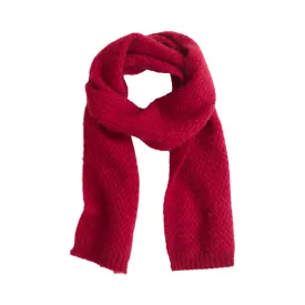 "Warmth Whisper" Waffle Knit Cashmere Scarf - Red