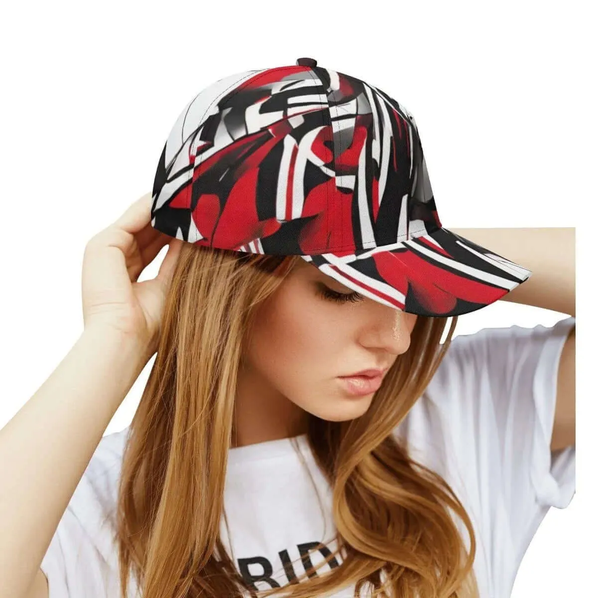 Red Black Grey White Baseball Cap