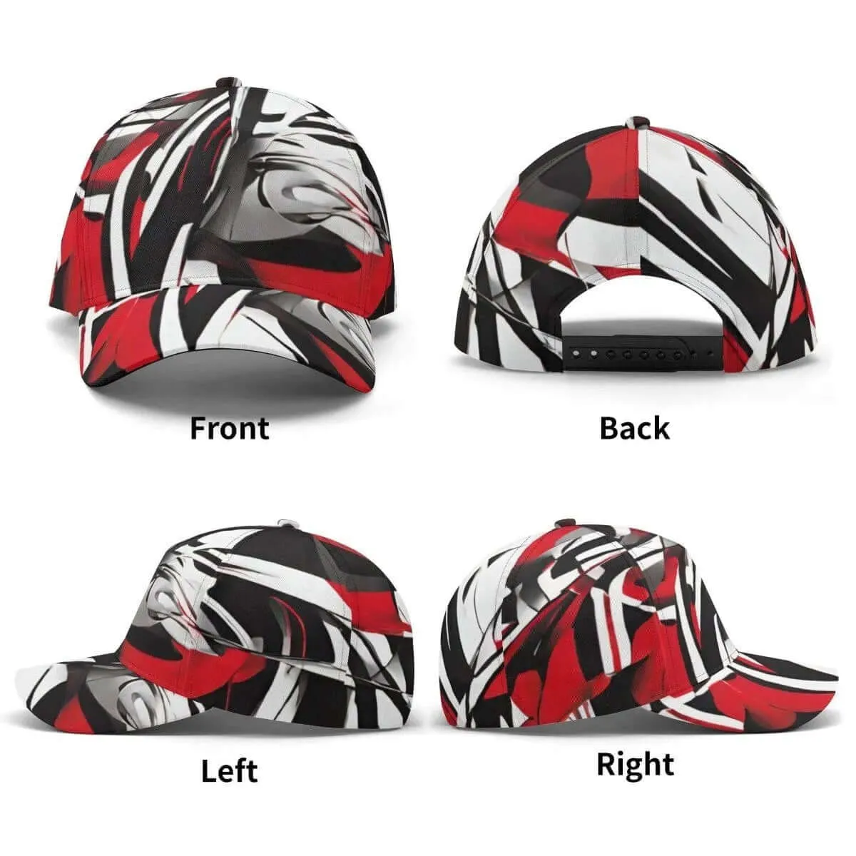 Red Black Grey White Baseball Cap