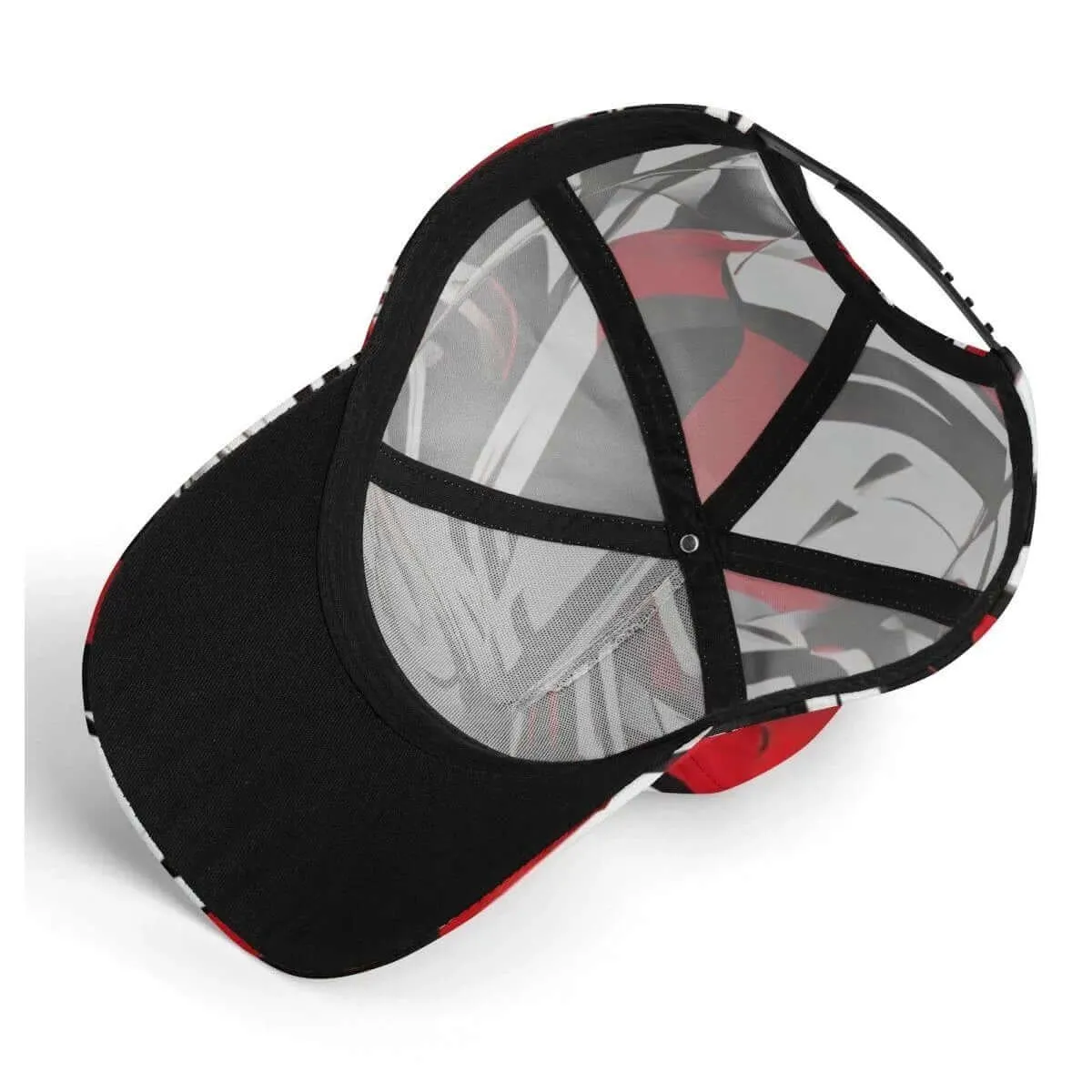 Red Black Grey White Baseball Cap