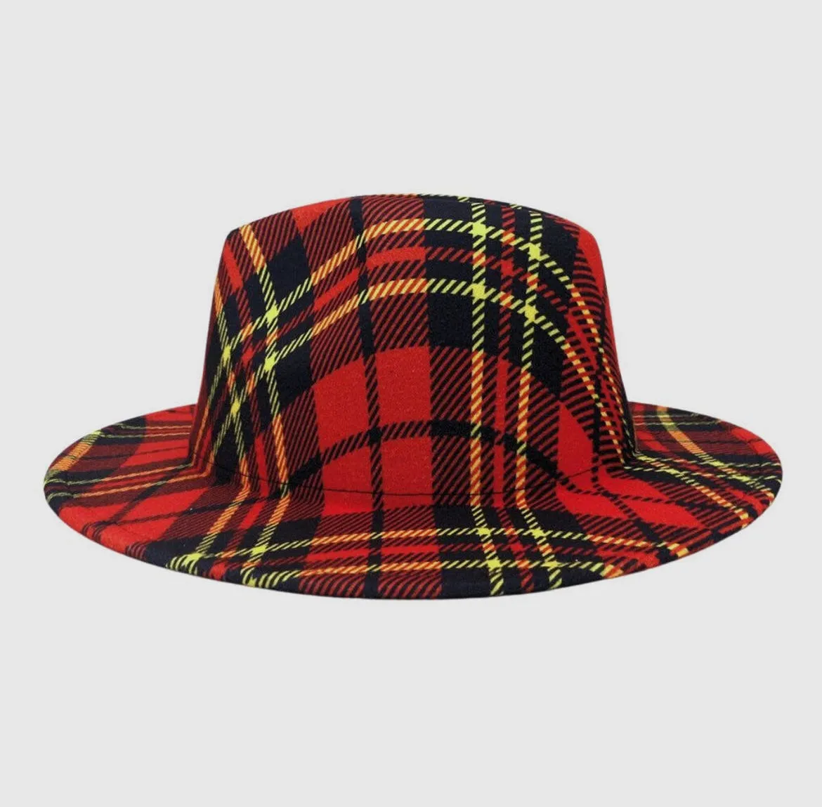 Red Plaid Fedora Hag