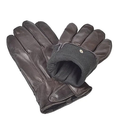 Reed Men's Genuine Leather Warm Lined Driving Gloves - Touchscreen Texting Compatible - Imported