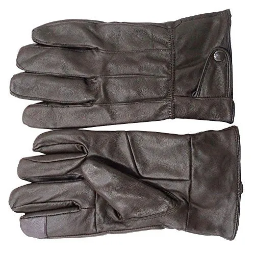 Reed Men's Genuine Leather Warm Lined Driving Gloves - Touchscreen Texting Compatible - Imported