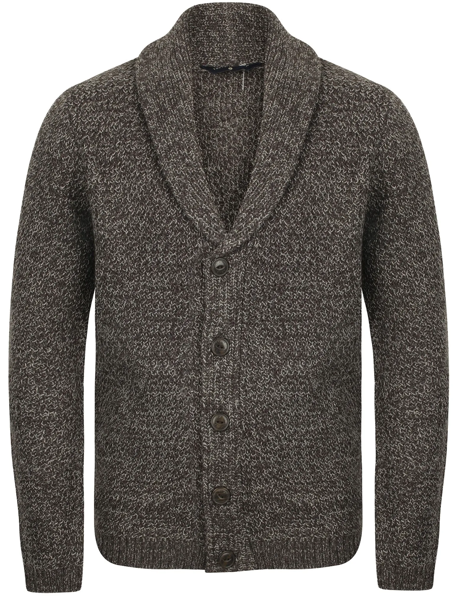 Riley Wool Blend Shawl Neck Cardigan In Charcoal Marl - Tokyo Laundry