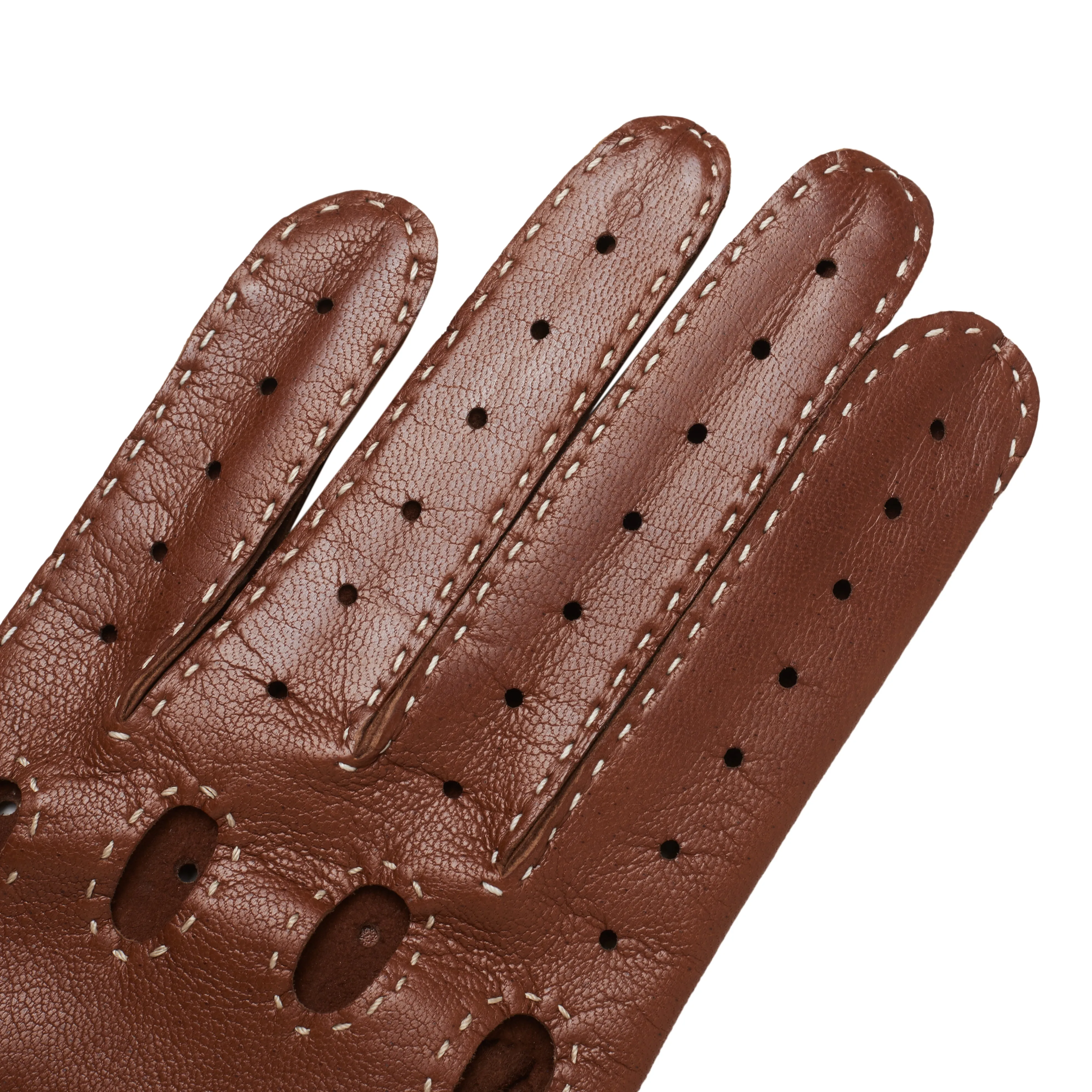 Rome Saddle Brown and Creme Leather Gloves