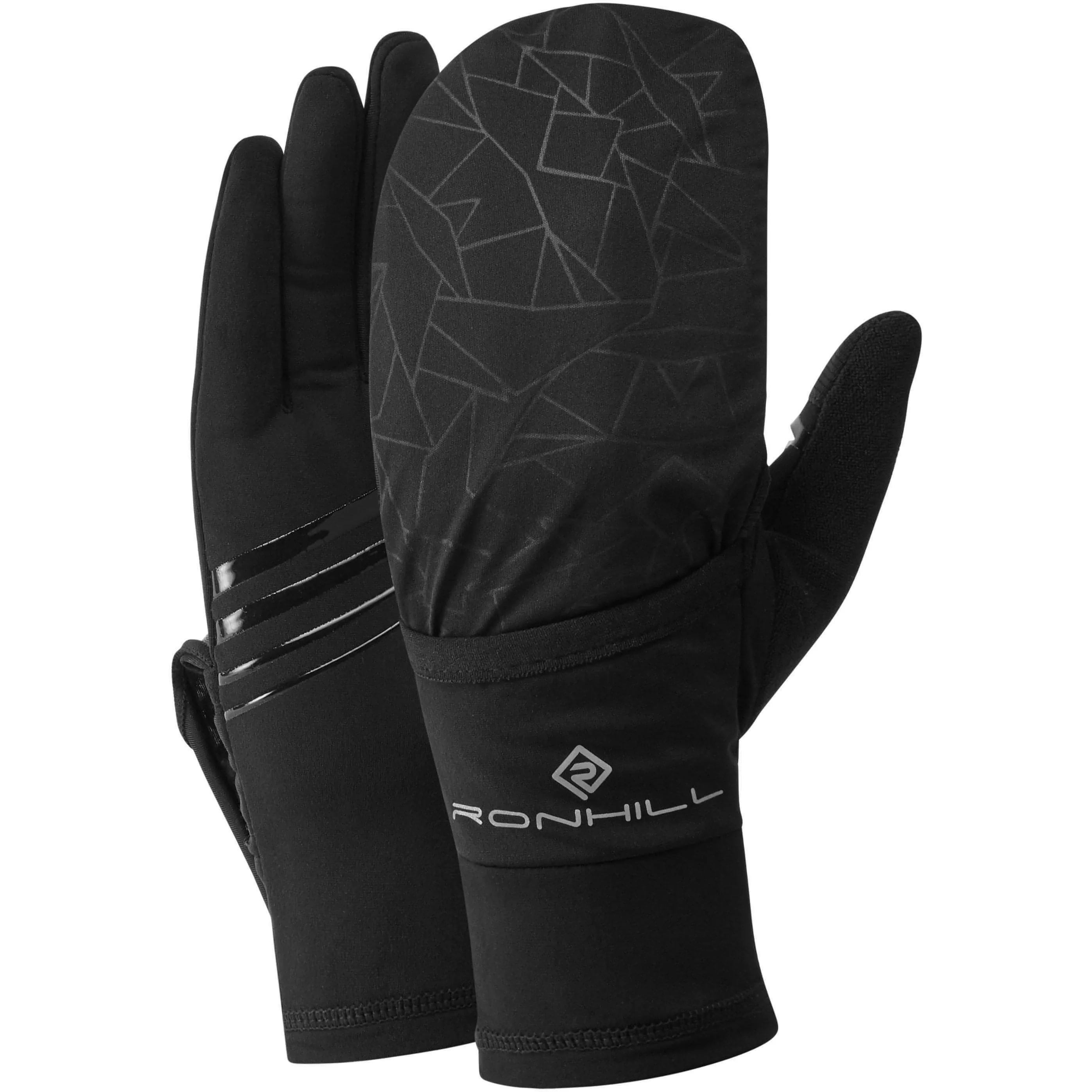 Ronhill Wind Block Flip Running Gloves - Black