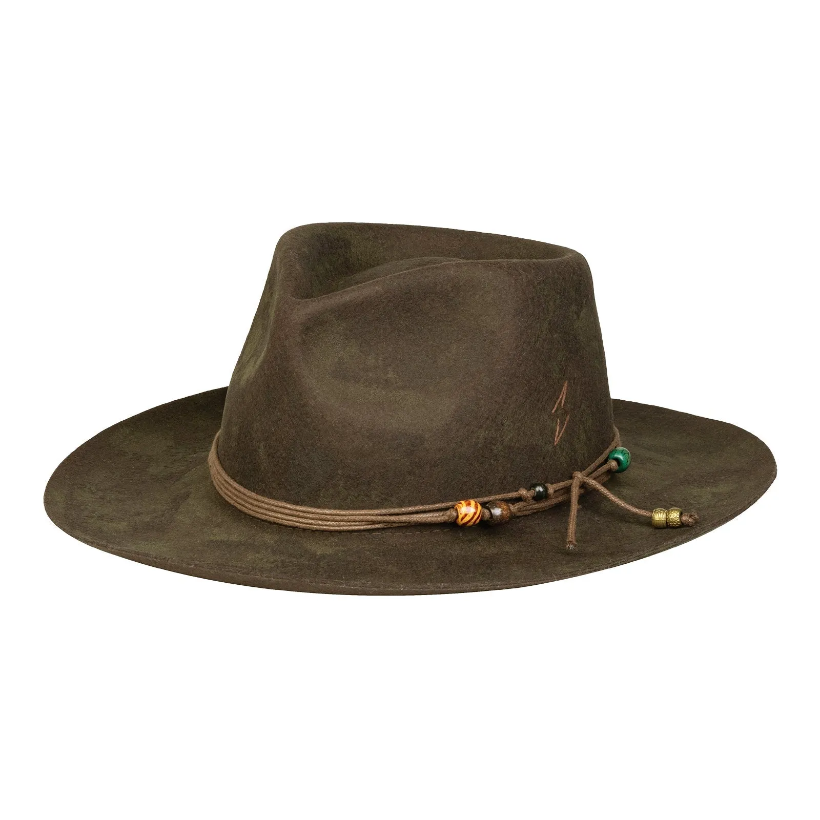 Rustic Chic Distressed Beaded Fedora Hat