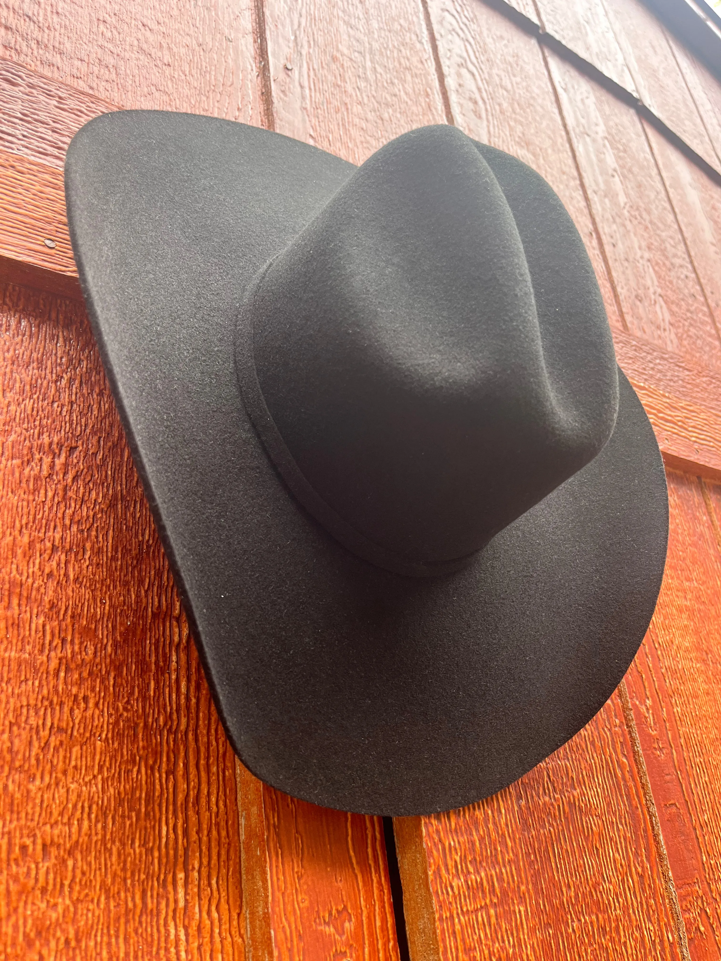 Serratelli Mesa Black Pure Wool Cowboy Hat