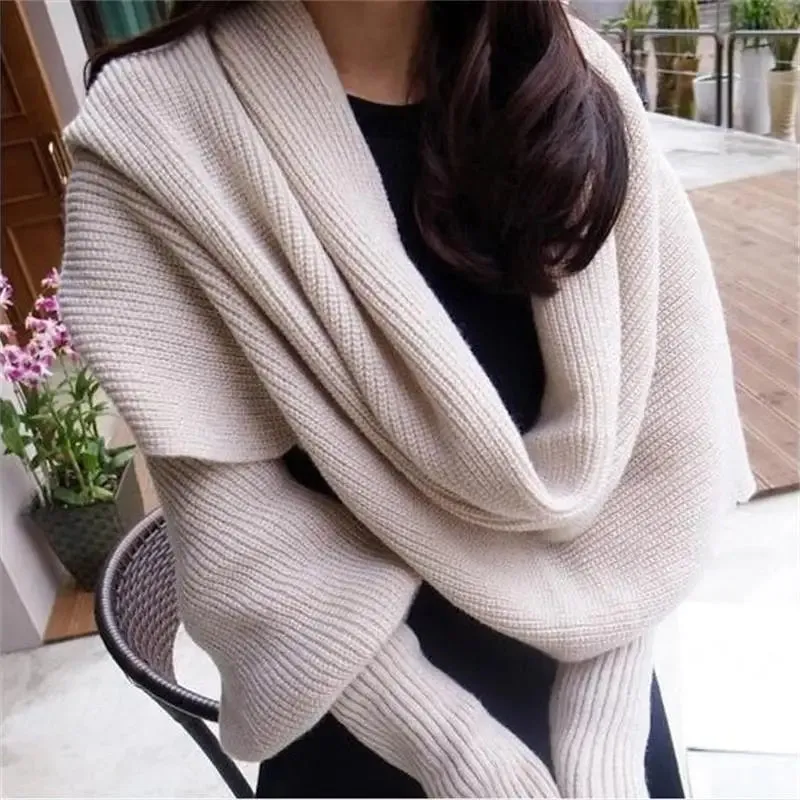 Sleeved- the Knit Shoulder Wrap Shawl With Sleeves 10 Colors