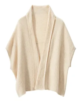 Solid Cashmere Knitted Shawl Cardigan