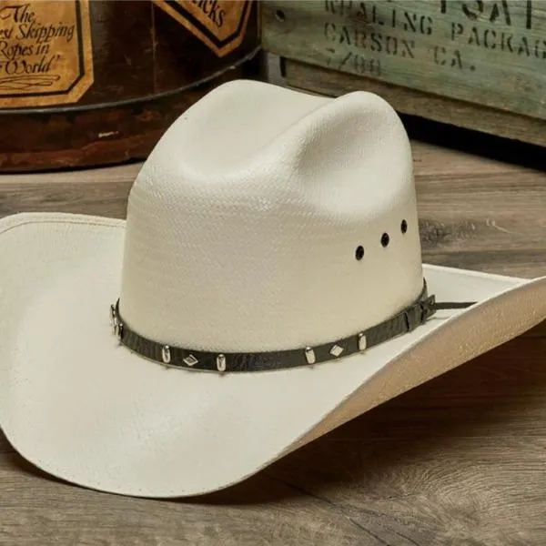 Stampede Western Vented Shantung 50X Hat - The Beau in White