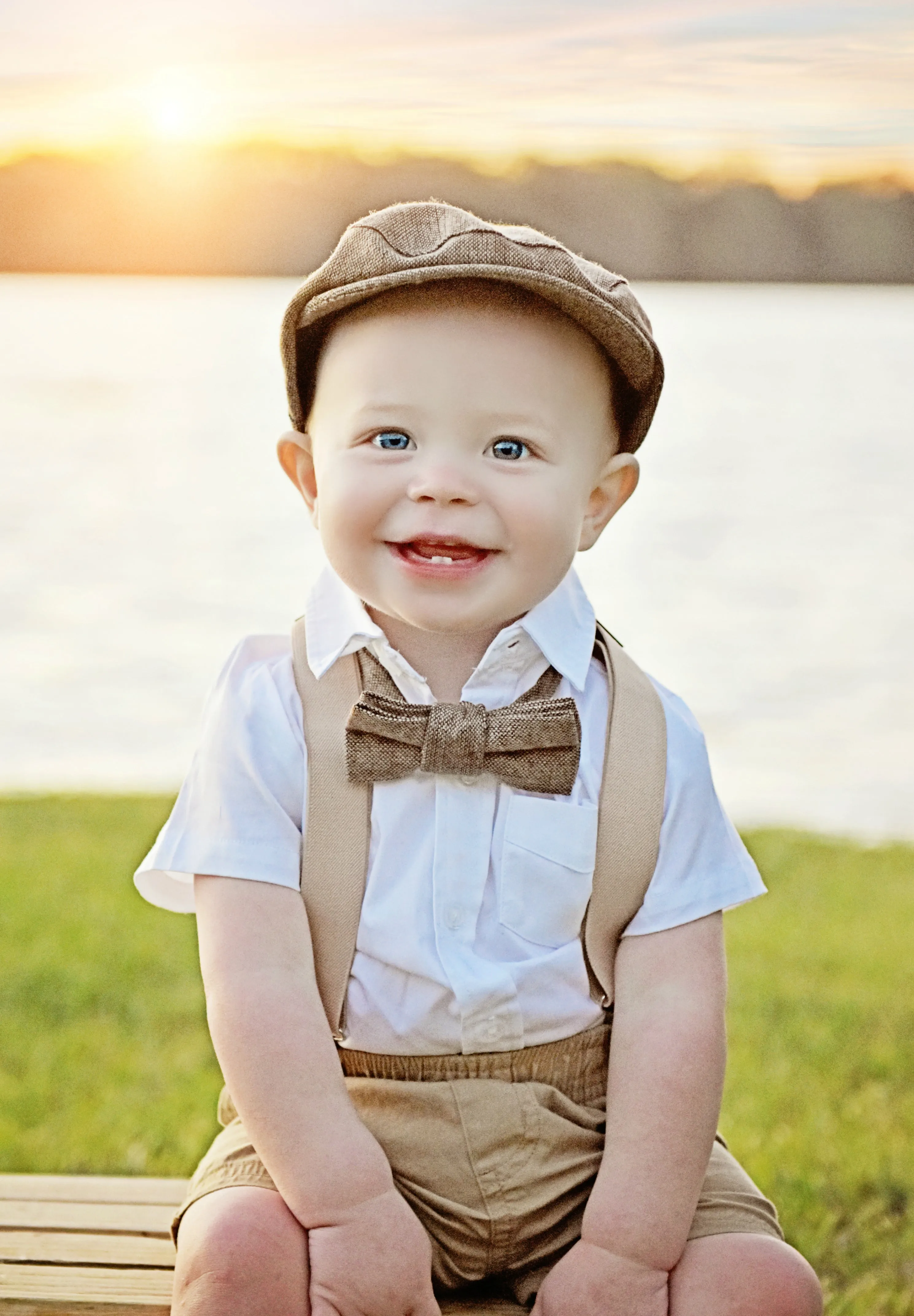 Tan Baby Boy Jeff Hat Vintage Driver Tweed Flat Pageboy Kid Gatsby Cap