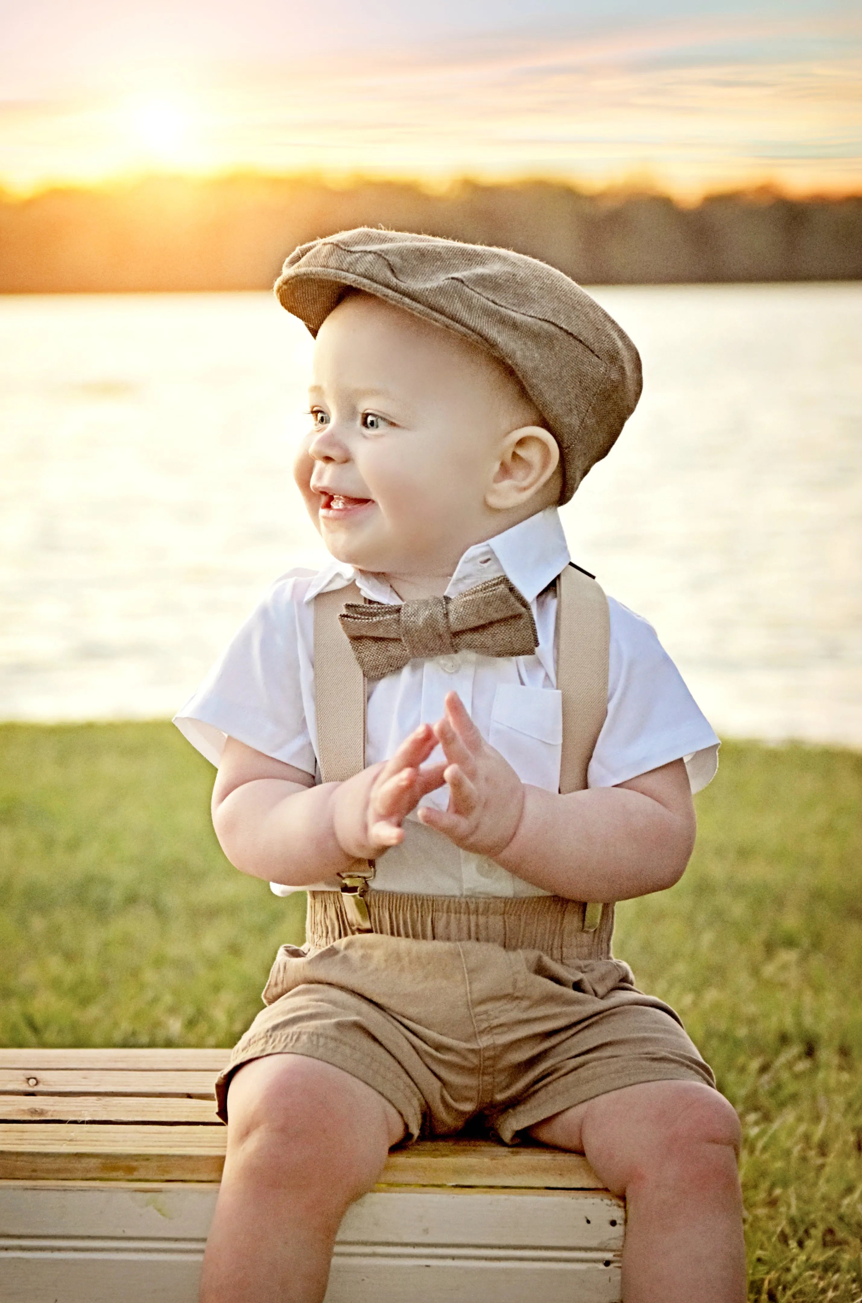 Tan Baby Boy Jeff Hat Vintage Driver Tweed Flat Pageboy Kid Gatsby Cap