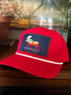 Teton Moose Patch Red Trucker Hat