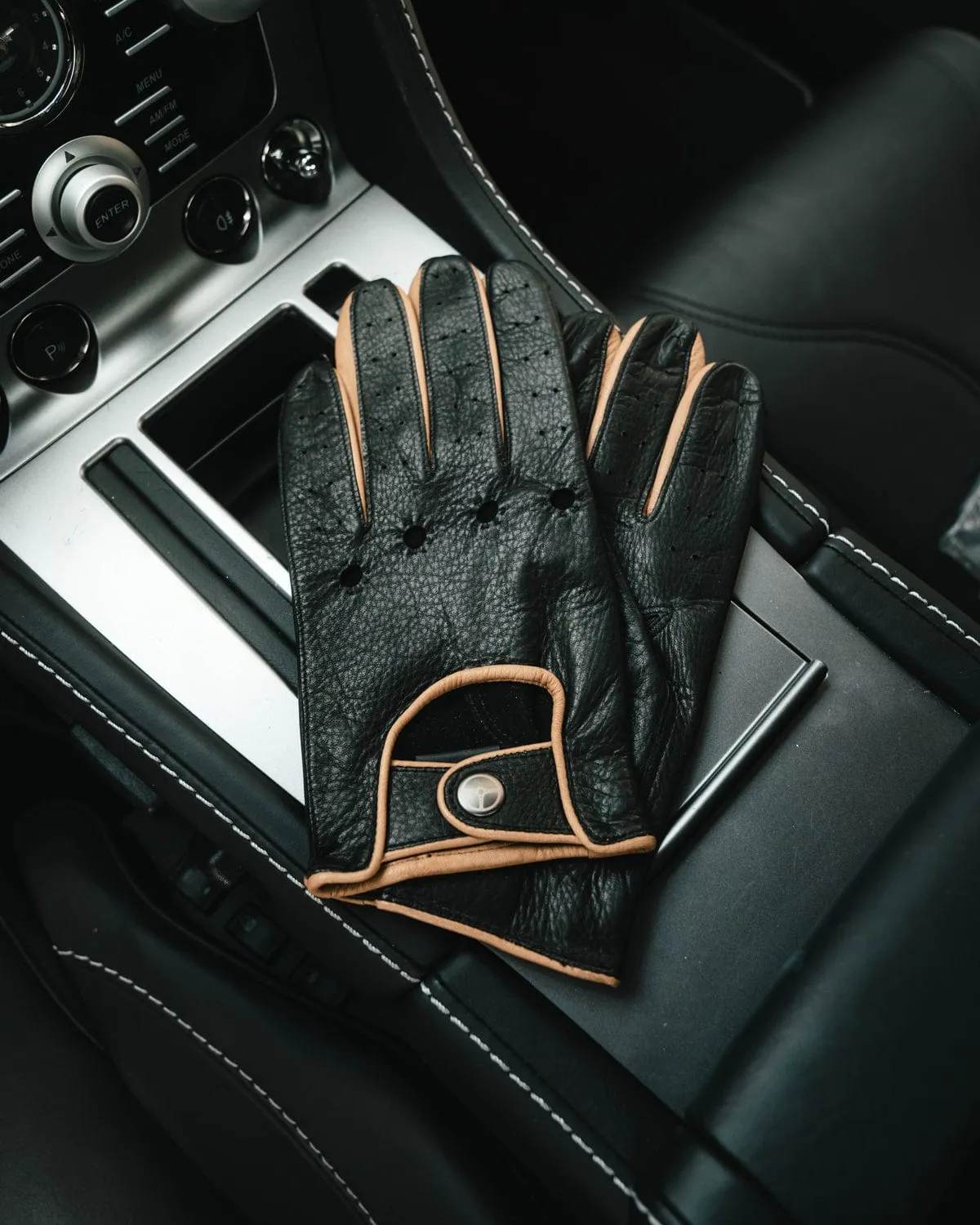 TOP GEAR - Deerskin Leather Driving Gloves - Black