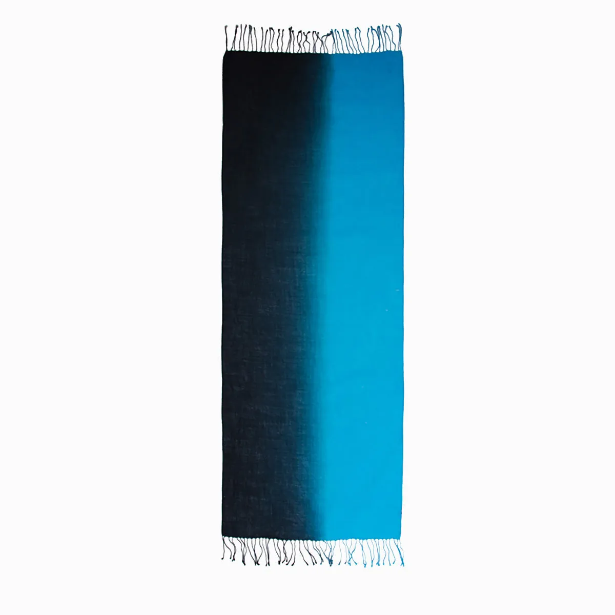 Ugg 100% Merino Wool Tie Dye Scarf Black and Cyan Blue