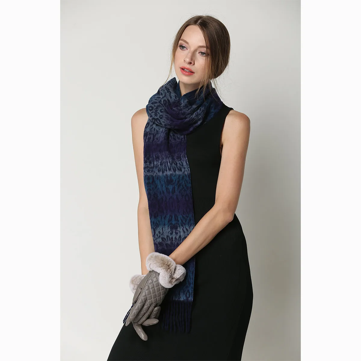 Ugg Cashmere & Wool Scarf Purple and Blue