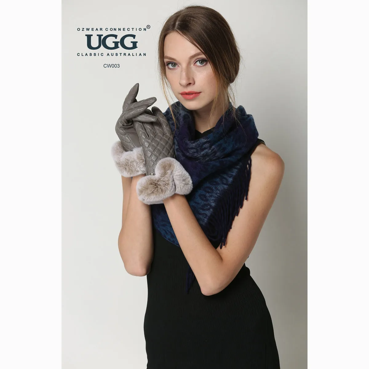 Ugg Cashmere & Wool Scarf Purple and Blue