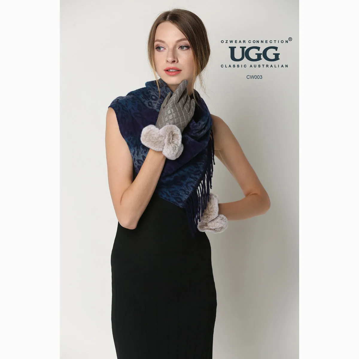 Ugg Cashmere & Wool Scarf Purple and Blue