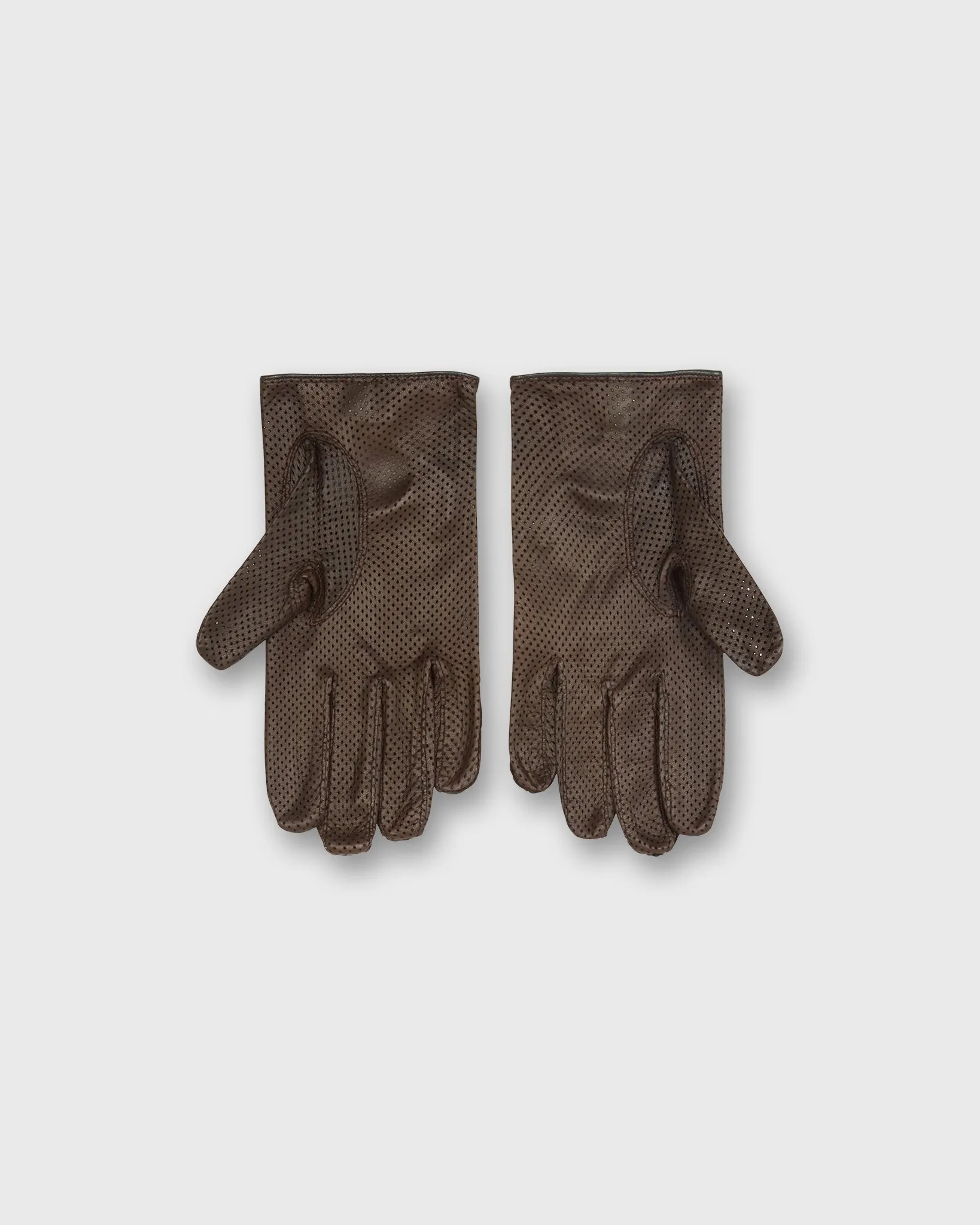 Unlined Driving Gloves in Brown Nappa Leather