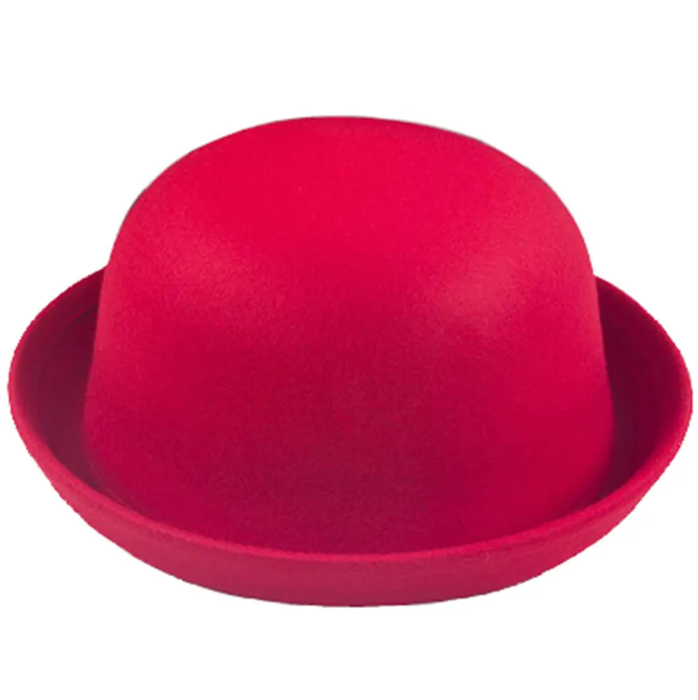 USA Magik Men Women Woolen Roll-up Brim Fedora Bowler Hat